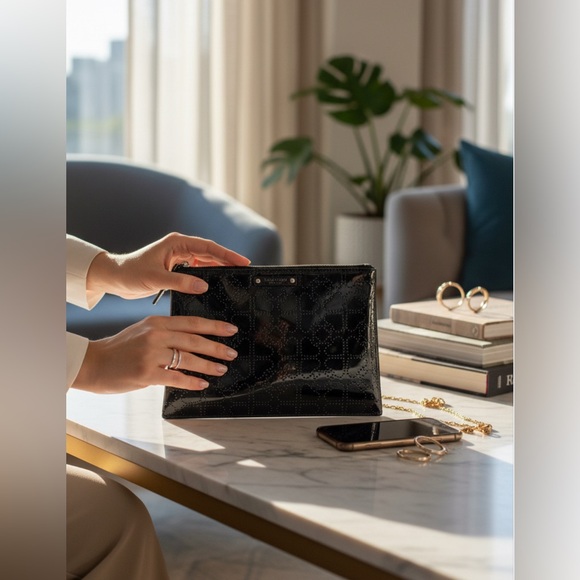 Kate Spade Black Patent Leather Clutch